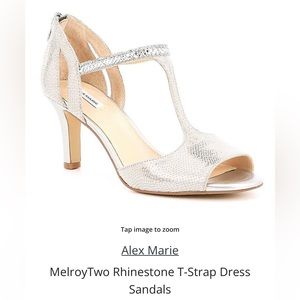 Sexy and Soooo cute! Alex Marie, the MelroyTwo Rhinestone T-Strap Dress Sandals